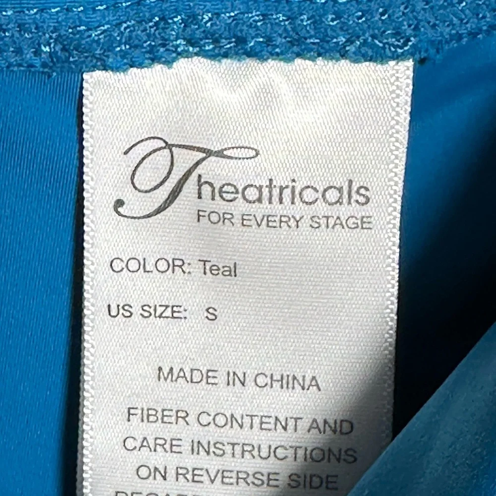 Theatricals AS AXS Teal Eggplant DANCE SET Biker Shorts Crop Top‎ Dancewear NWT